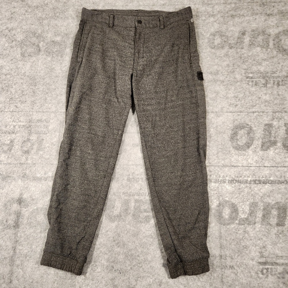 Adidas Pants Men's Size‎ 32 Gray Snap Zip Closure Fleece Chino Tapped Relaxed